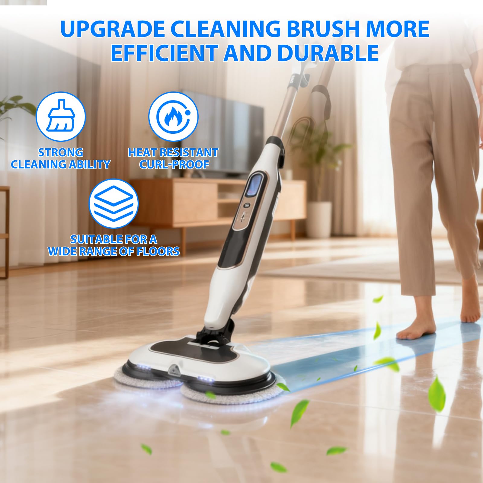 Almohadillas de repuesto para mopa de vapor Shark Steam Mop Professional Cleaning and Polishing Compatible con Shark S8201/S7000/S7001 Series para limpieza profunda de suelos duros, 8 almohadillas de