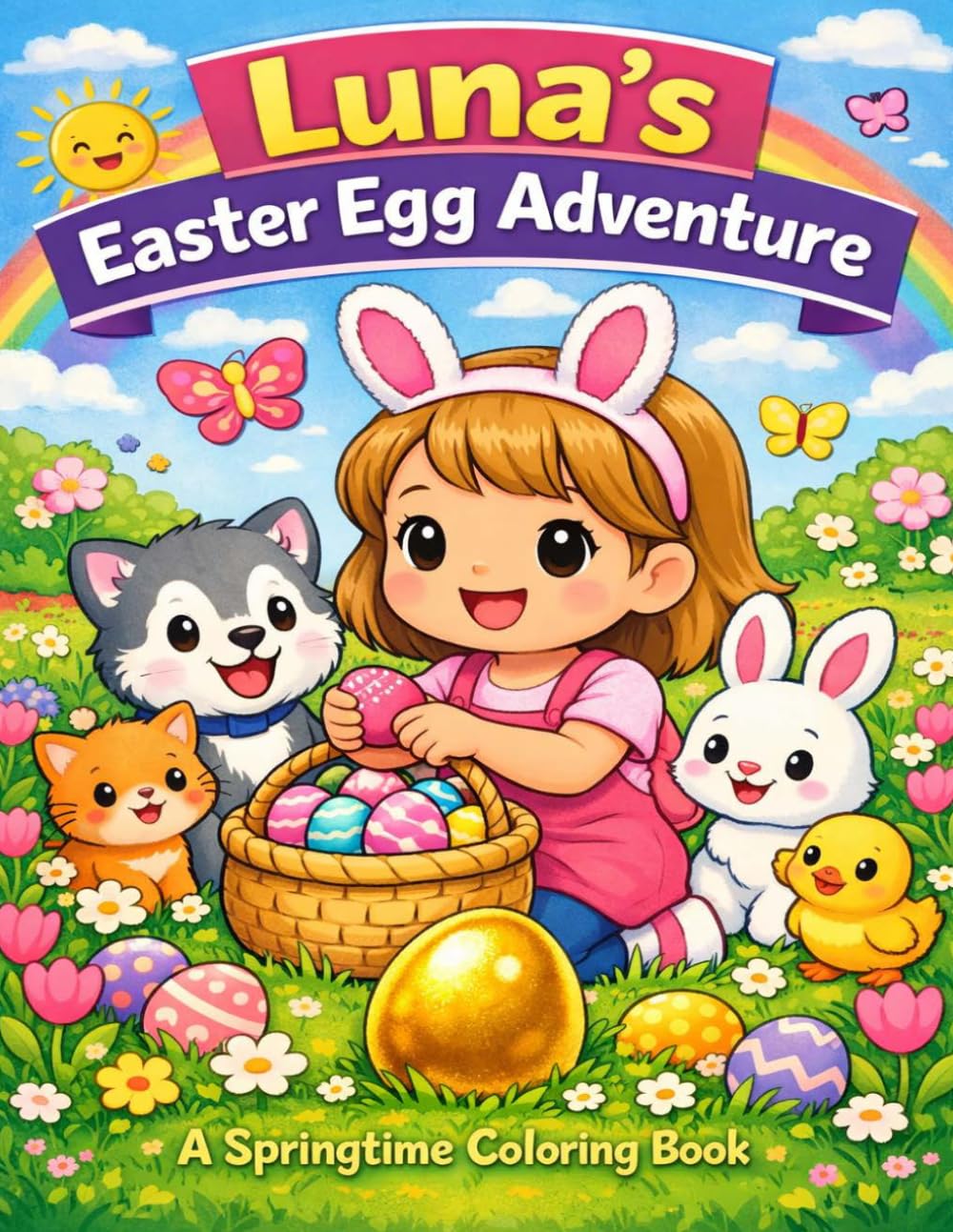 Luna's Easter Egg Hunt: A Springtime Coloring Book (Luna’s Holiday Adventures Series)