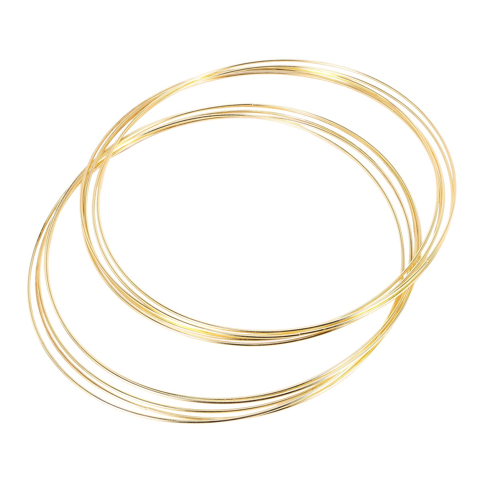 Couronne de mariage en métal doré 30 cm : lot de 10 anneaux pour attrape-rêve