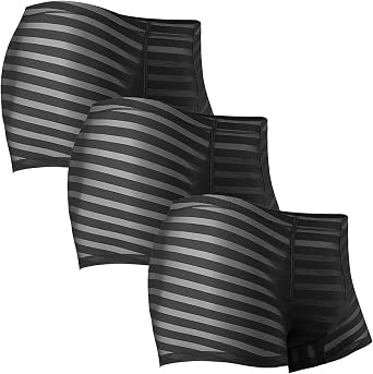JEKE-DG Mens Ice Silk Stripes Boxer Briefs Low Rise Seamless Trunk Underwear See Through Thin Bulge Pouch Boxers