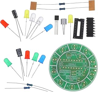 音声制御水が流れるライトDIYセット サウンド起動彩色LED回転ライトキット 教育用はんだ付けアクセサリー付き 科学実験 向け 1Set