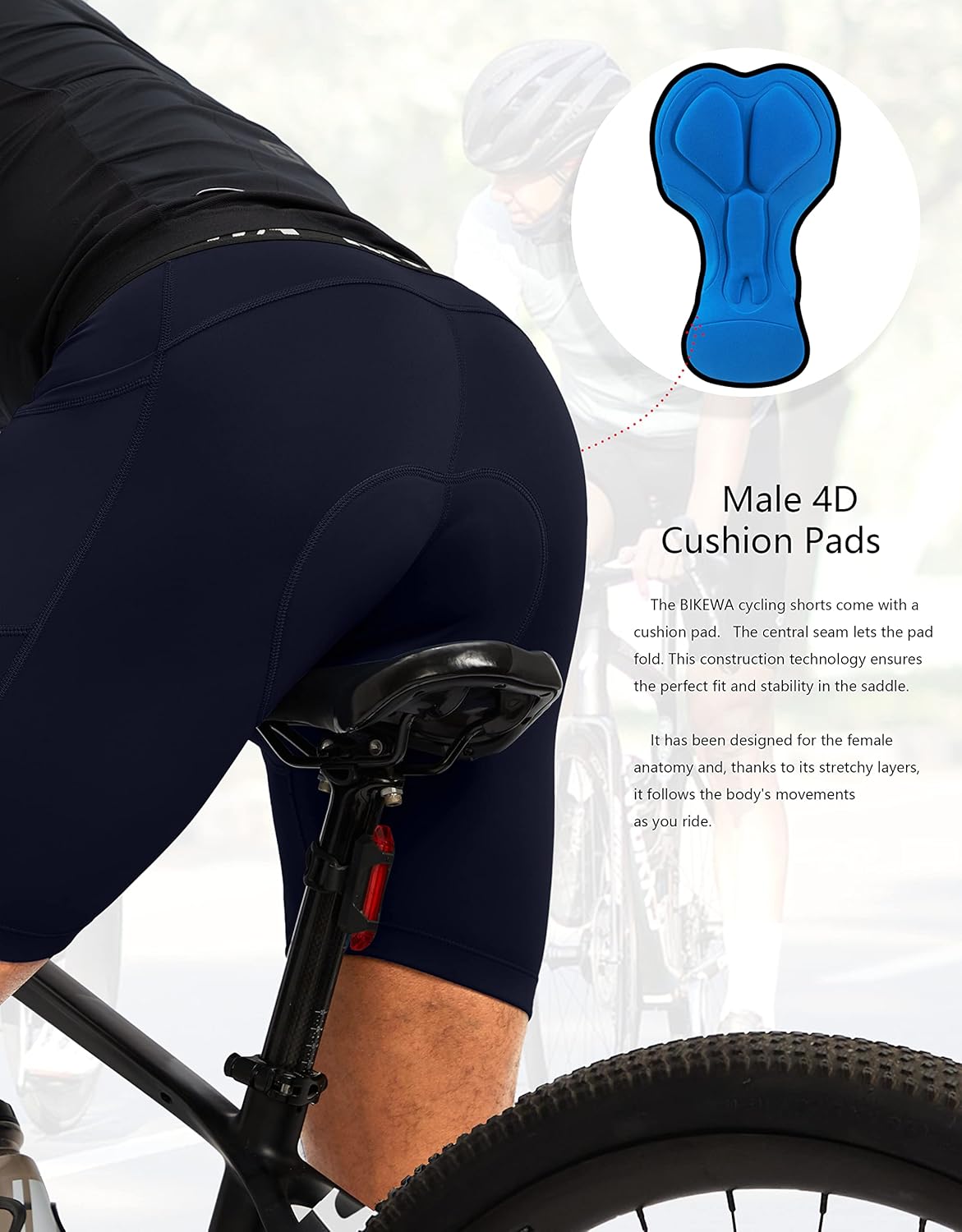 Men's 4D Padded Bike Shorts Cycling Underwear Biking Bicycle Padding Shorts for Men Side Pockets - Image 4