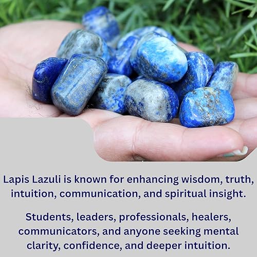 Miniatura 5 de Jet Lapislázuli - Libreto de piedra rodada, Jet International Crystal Therapy de 3.53 onzas, atractivo y genuino grado A aprox. de 0.75 a 1 pulgada