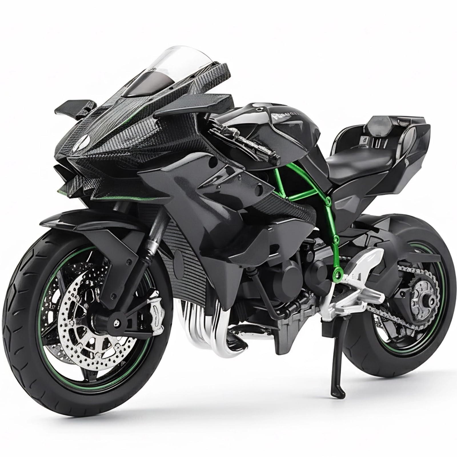 Compatibile per moto Kawasaki Ninja H2R 1:12 giocattolo in metallo pressofuso mini moto giocattolo per ragazzi e adulti nero modello moto regalo da collezione