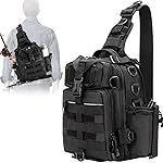 BLISSWILL Fishing Backpack Outdoor Tackle Bag Large Fish Tackle Bag Water-resistant pack with Rod Holder Shoulder Backpack fishing gifts for men(Black)