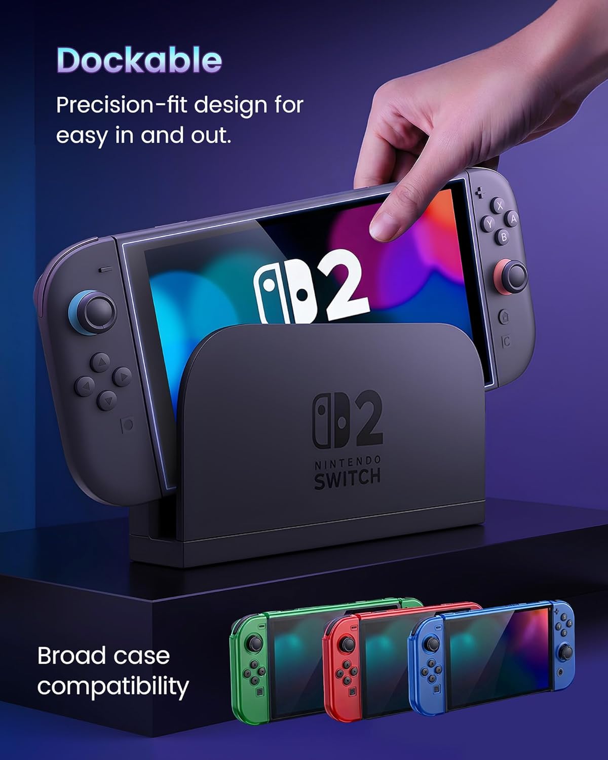 TRANSNOVO 2-Pack for Switch 2 Tempered Glass Screen Protector with Alignment Guide, 9H Scratch Resistant, Bubble-Free 10s Install for First-Time Users, Ultra Clear Touch Sensitive Glass (2-Pack)