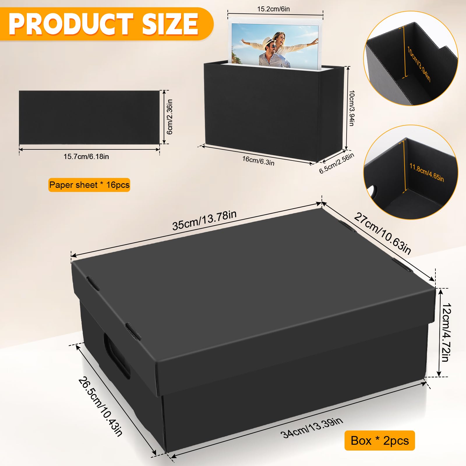HOMSFOU Lot De 8 Boîtes De Rangement Photos 10x15 Cm - Organiseurs Métal Plastique