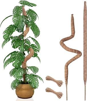 2 Pack 70cm Moss Pole, Bendable Moss Pole for Plants Monstera, Tall Moss Poles for Climbing Plants Indoor, Large Support, Garden Trellis Stick Stakes for Plant
