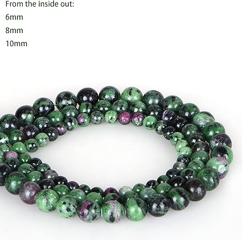 Miniatura 3 de (Zosita de rubí) - Piedra natural redonda y suelta, cuentas de cristal y energía curativa, para hacer joyas, 1 hebra, 60 a 62 unidades (0.236