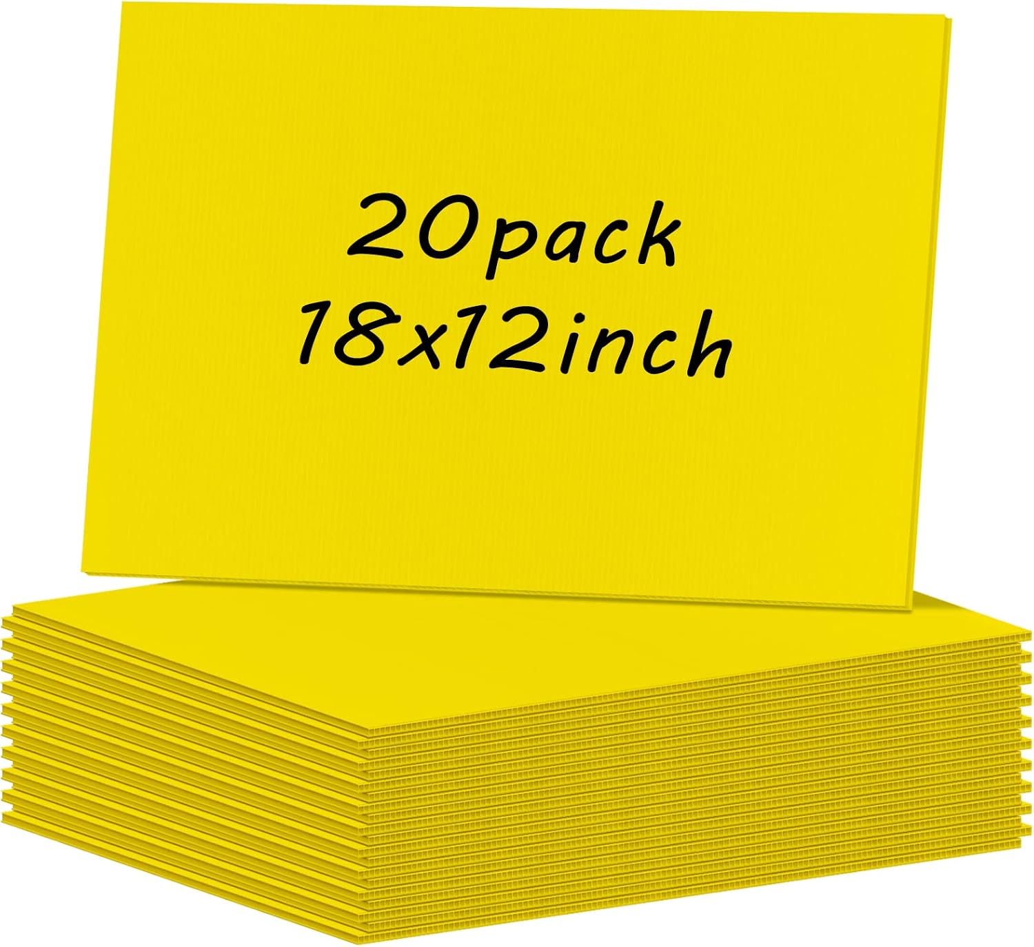 20 Pcs Poster Board Corrugated Plastic Board Sheets for Projects Art Crafts Blank Yard Signs Sheets, IKAYAS 18 x 12 Inches White Blank Yard Signs Outdoor Corrugated Plastic Signs