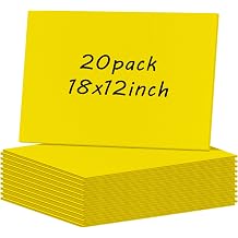 IKAYAS 20 Pcs Yellow Poster Board Corrugated Plastic Sheets for Projects, Art Crafts, Blank Yard Signs - 17.5 x 12 Inches White Outdoor Signs