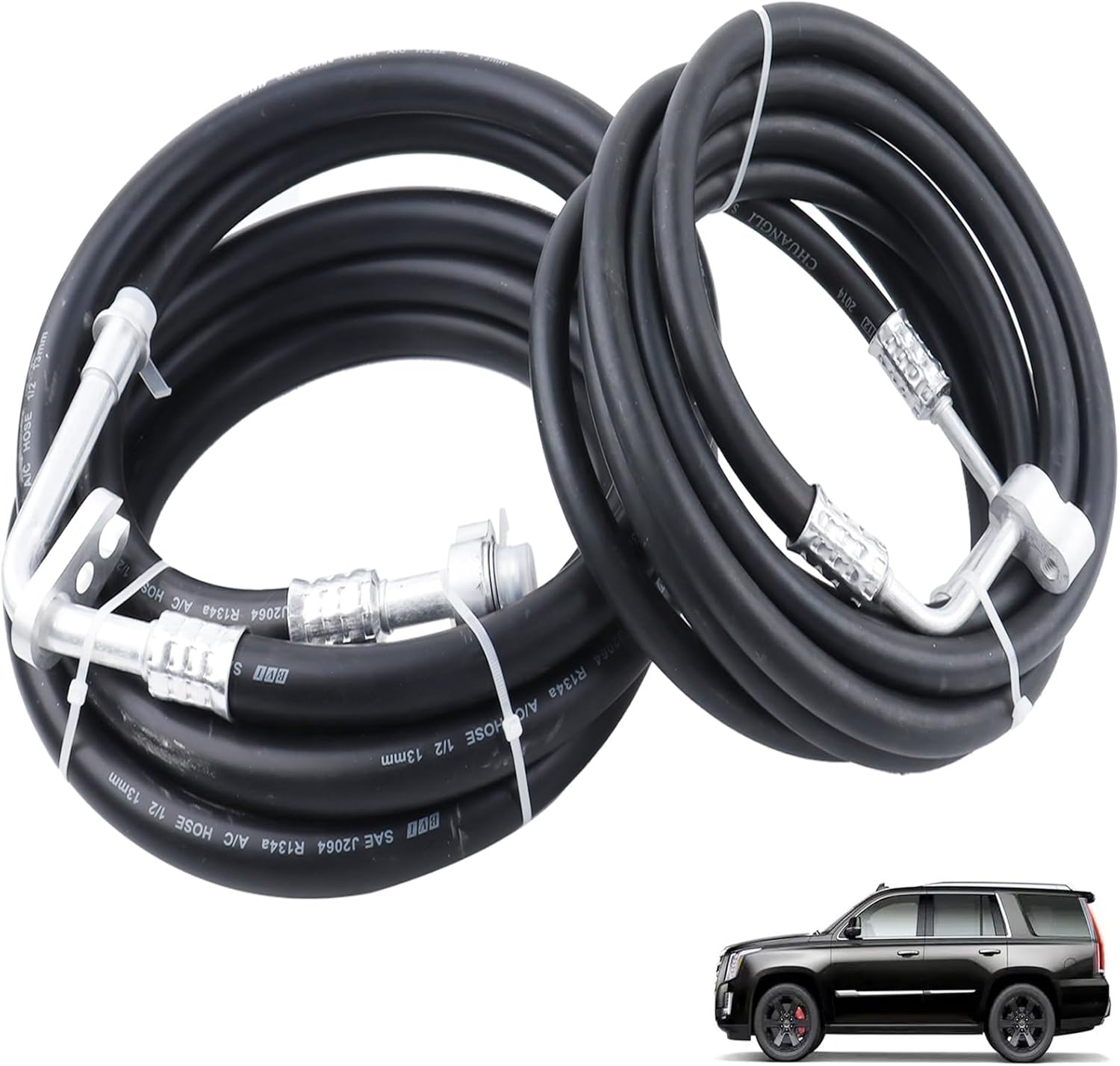 MUCO Rear AC Line Set YTE33439 Replacement Lines Air Conditioning Line for Chevy Tahoe GMC Yukon Cadillac Escalade 2007 2008 2009 2010 2011 2012 2013 2014 Rear Aux AC Hose Kit
