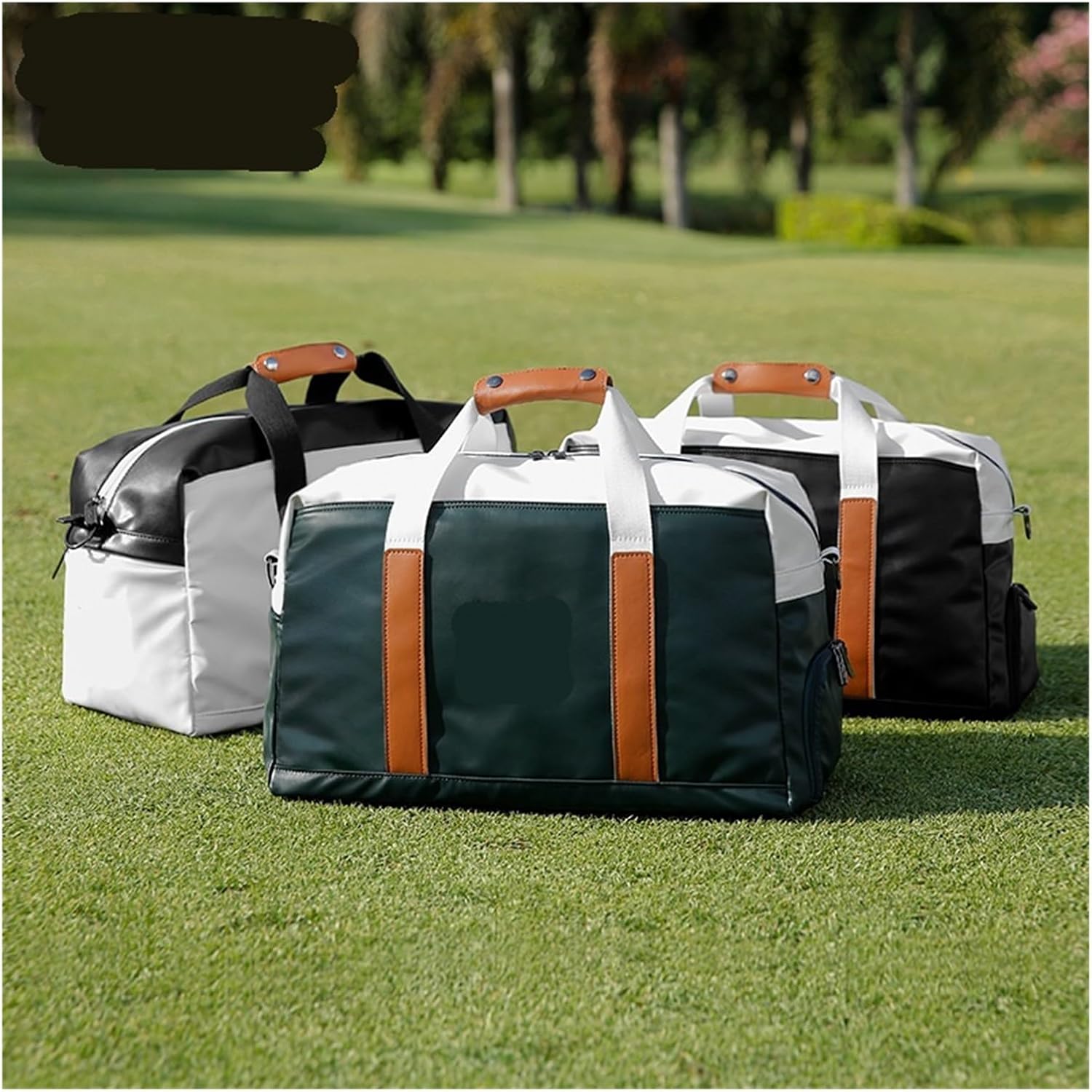 Golf Shoes Bag Men Women Golf Clothing Bag PU Lightweight Waterproof Travel Carrying Independent Shoe Sports Shoes Carrier Bags(Green)