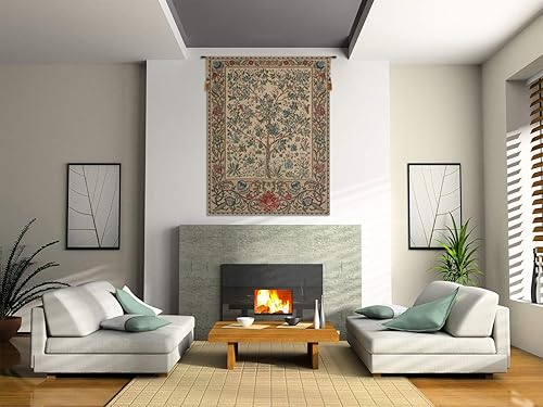 Miniatura 4 de Charlotte Home Furnishings Inc. - Tapiz de Bélgica, pequeño, 22.00 x 30.00 pulgadas, William Morris  El árbol de la vida beige