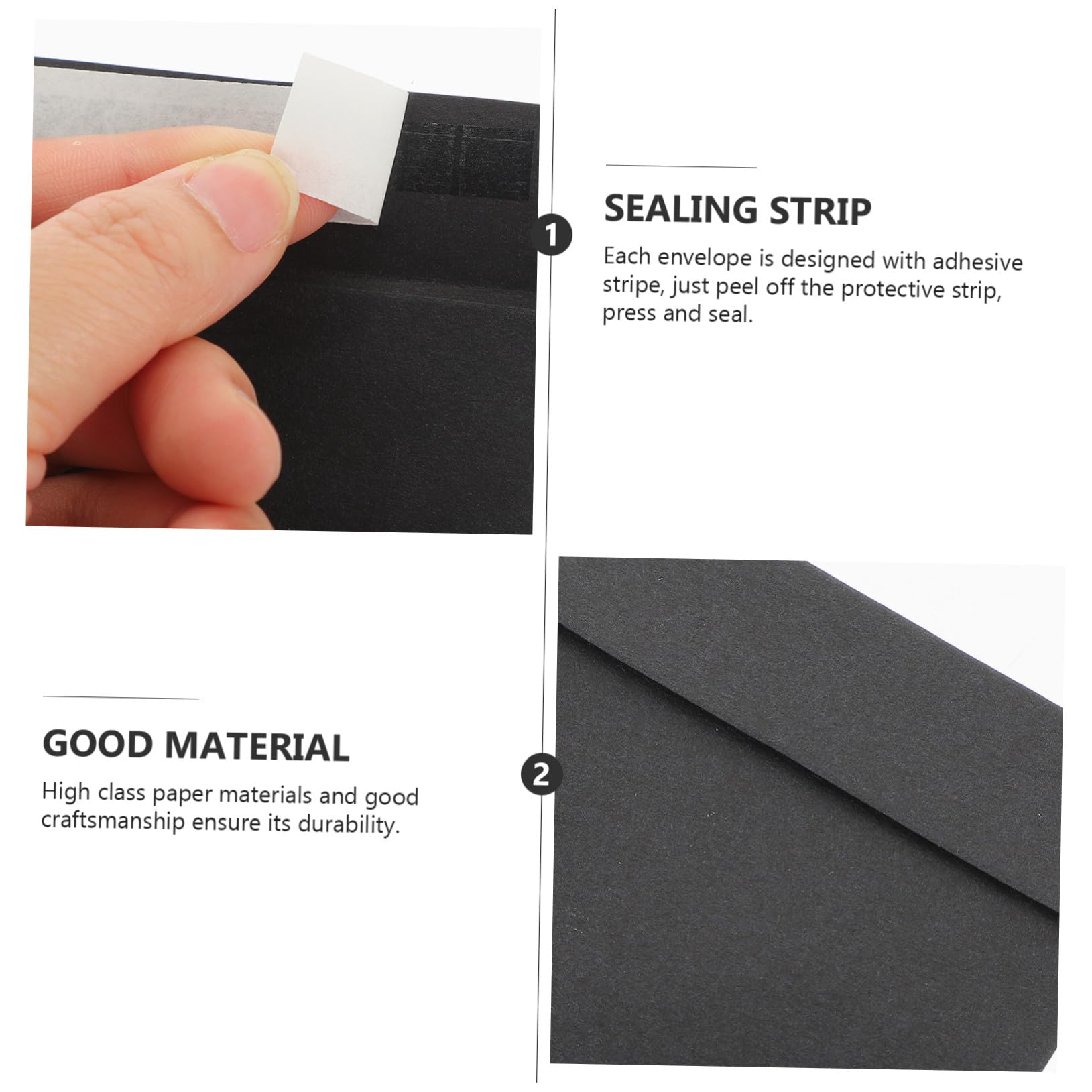NOLITOY Enveloppes Autocollantes Pour Espèces 120 Pièces En Papier Couleur Noire, Dimensions Standard, Multifonction Pour Budgets Et Épargne, Usage Quotidien Et Voyages