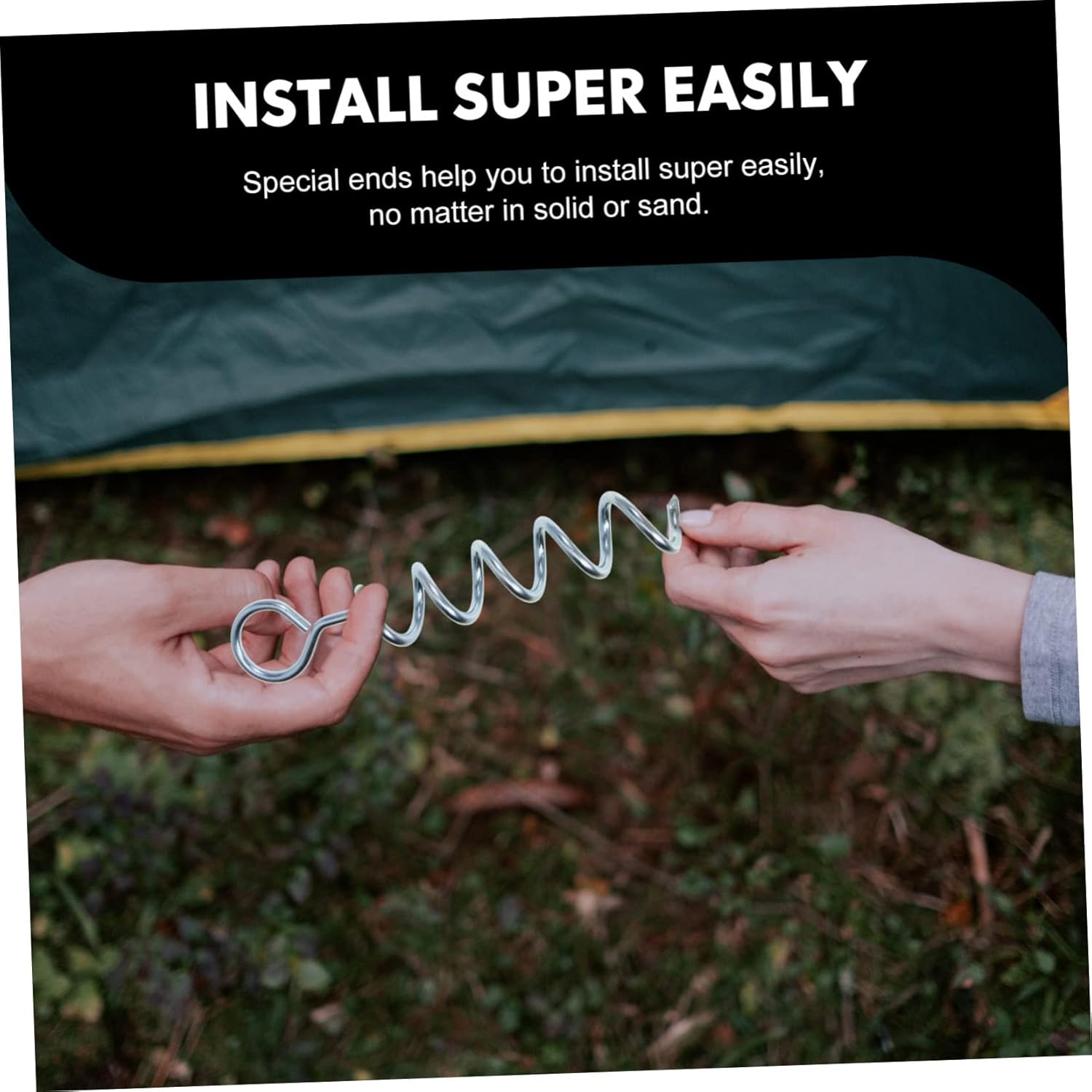 1set Portable Dog Stakes Spiral Ground Anchors for Tents Trampolines Wear-Resistant Easy to Use Anchors Strap for Outdoor Camping Dog Tie-Outs