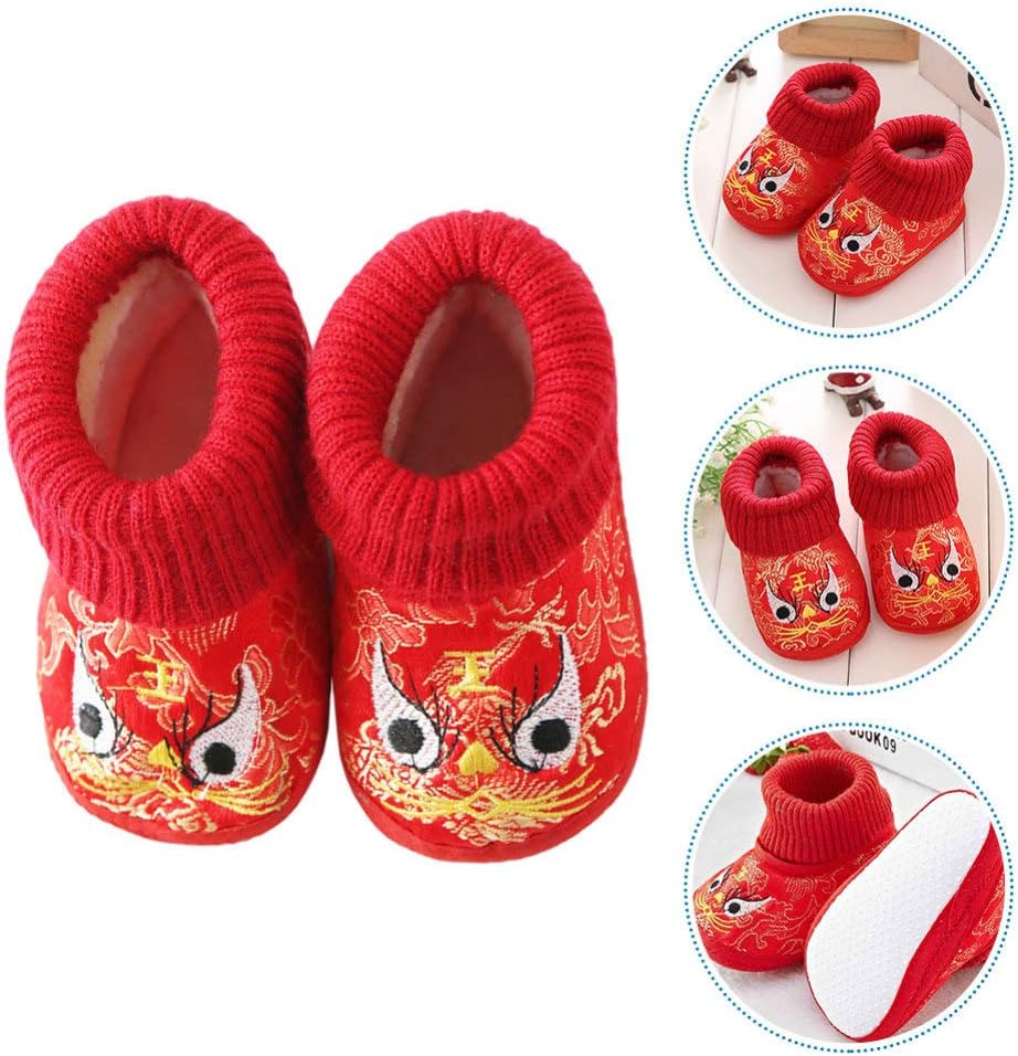 Holibanna Kids Short Boots 19.5eu 1 Set Fabric and Synthetic Red