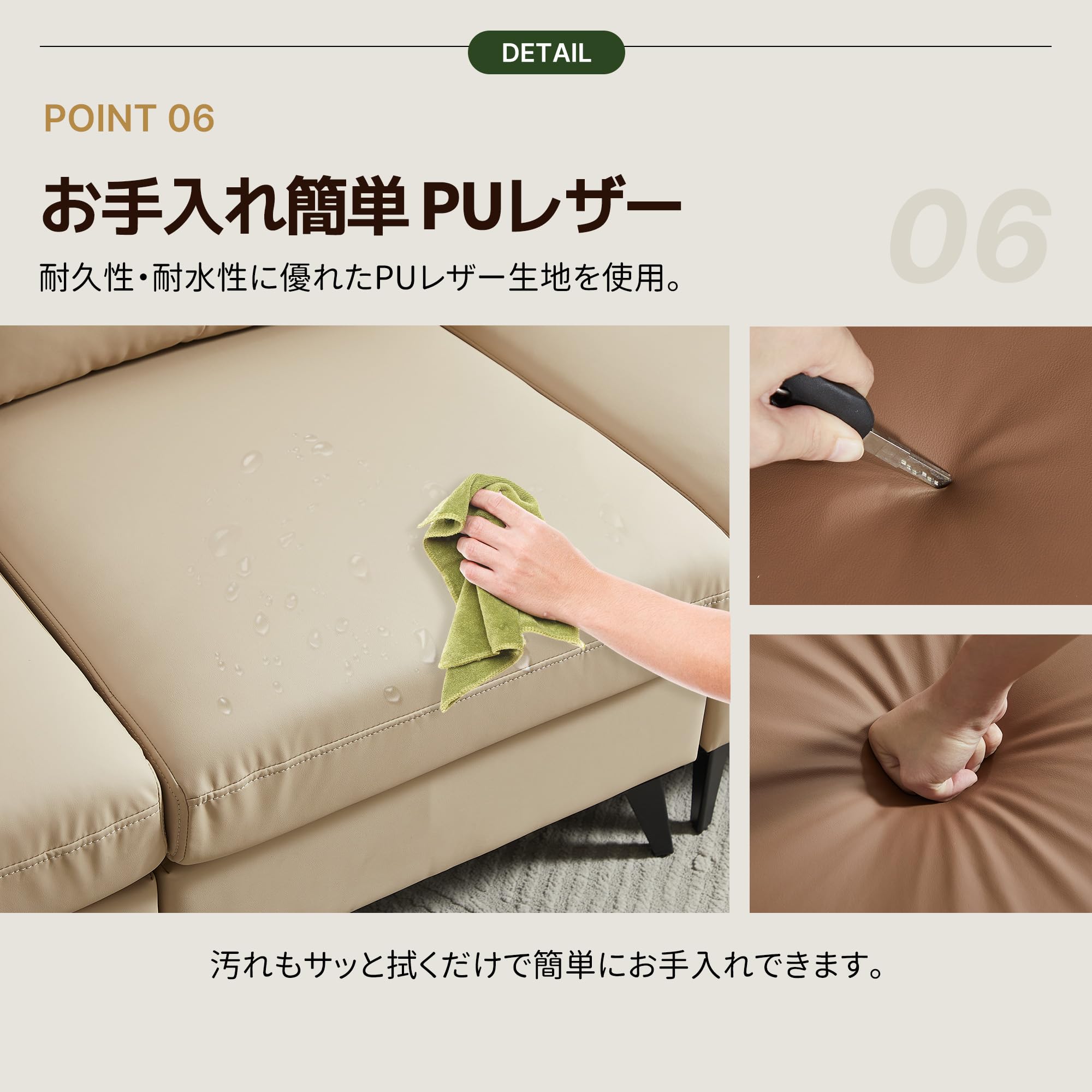 Amazon.co.jp: ソファー 3人掛け 幅205cm おしゃれ 北欧 3人用合成皮革