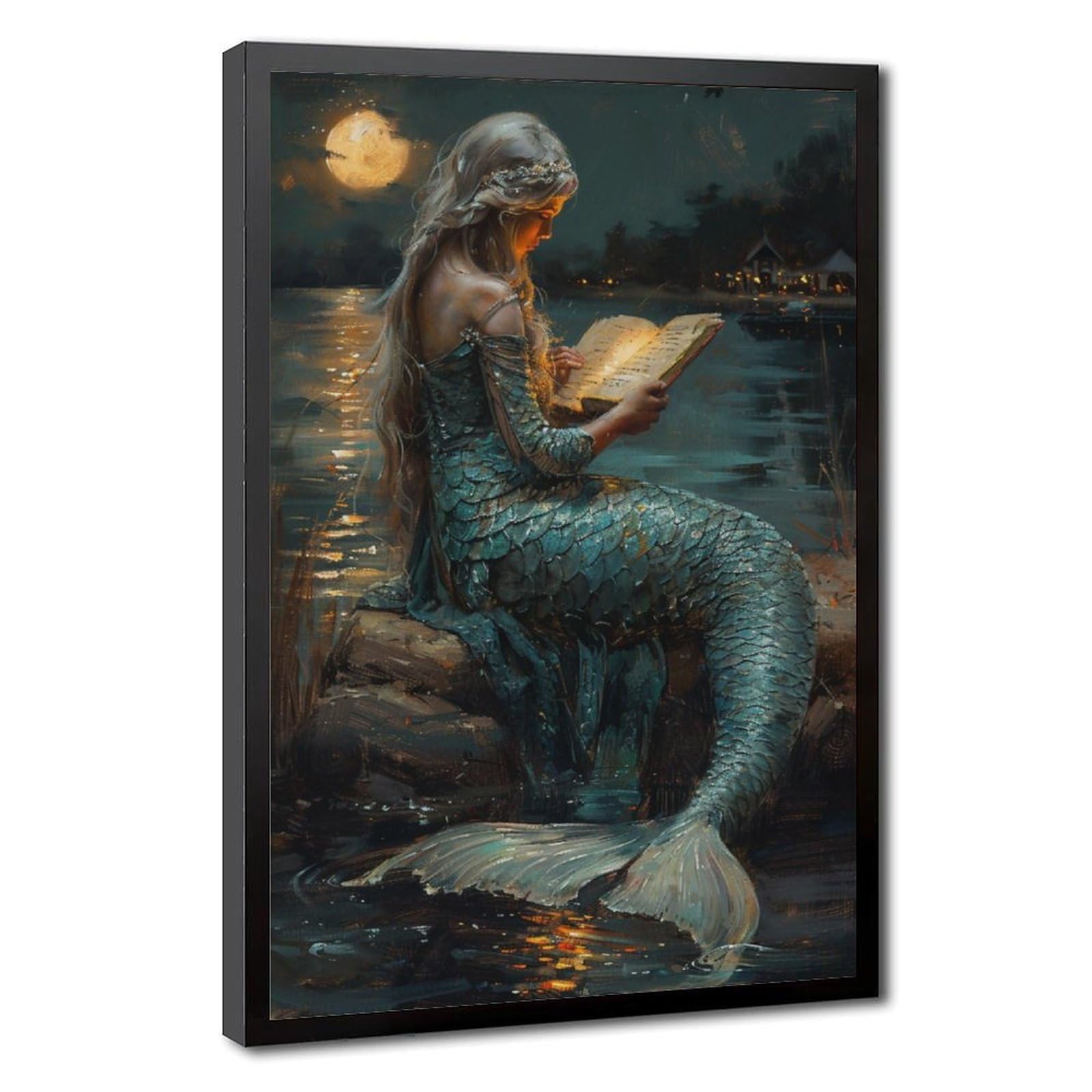 Bareronor Mermaid Poster (2) Canvas Poster Bedroom Decor Landscape Office Room Decor Gift 24" L X 36" W