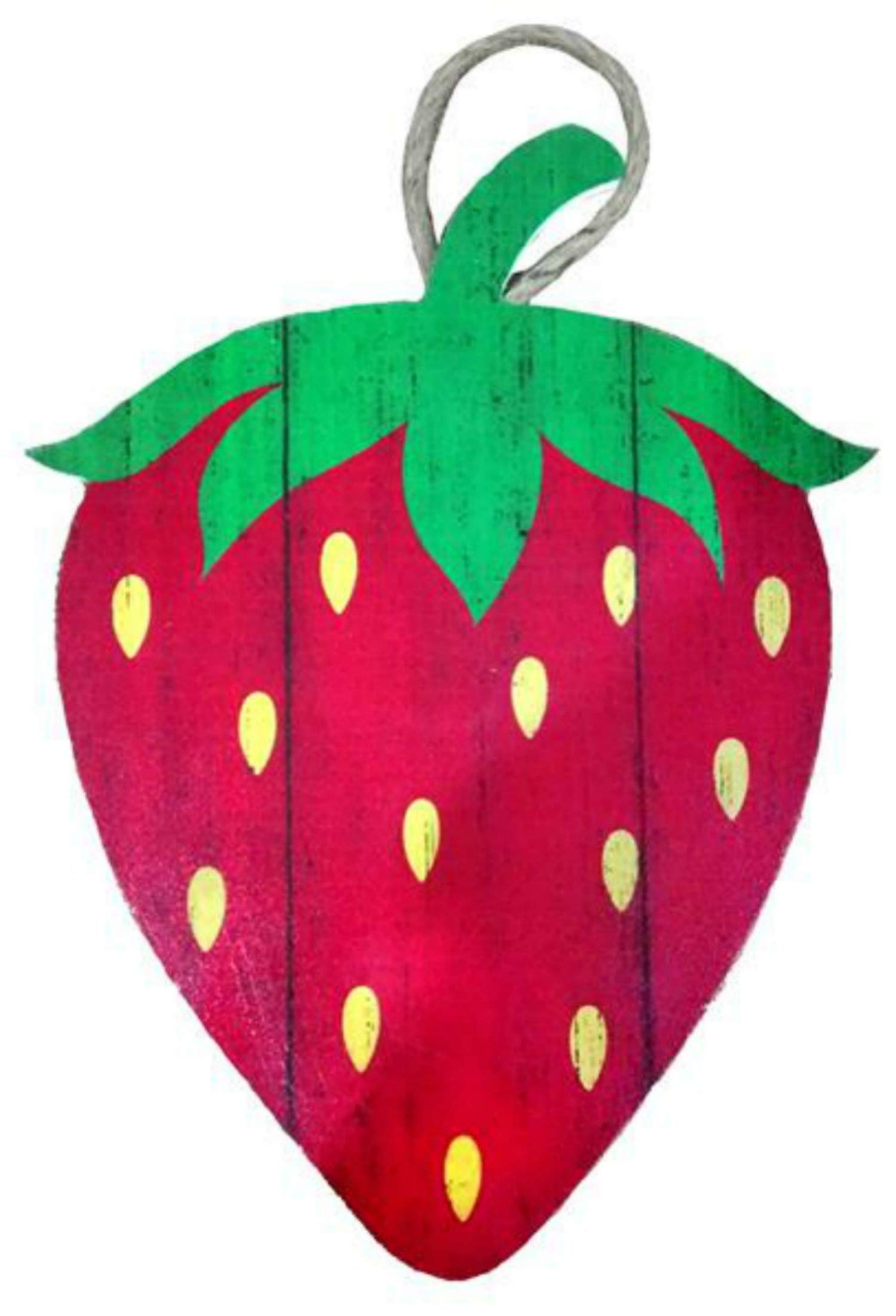 Craig Bachman12" Wooden Sign: Strawberry Shape: Summer Spring Strawberry Wreath Accent Sign MS1526