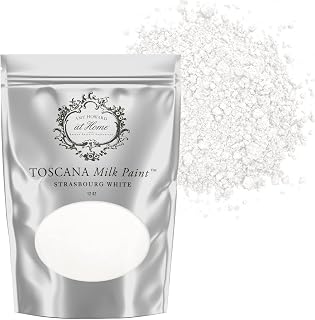 AMY HOWARD AT HOME Toscana Milk Paint Powder for Furniture, Decor, Finish, and More | Multi-Surface Paint Mix with Natural Ingredients | Add Water | 12.0 Ounce Pouch | Strasbourg White