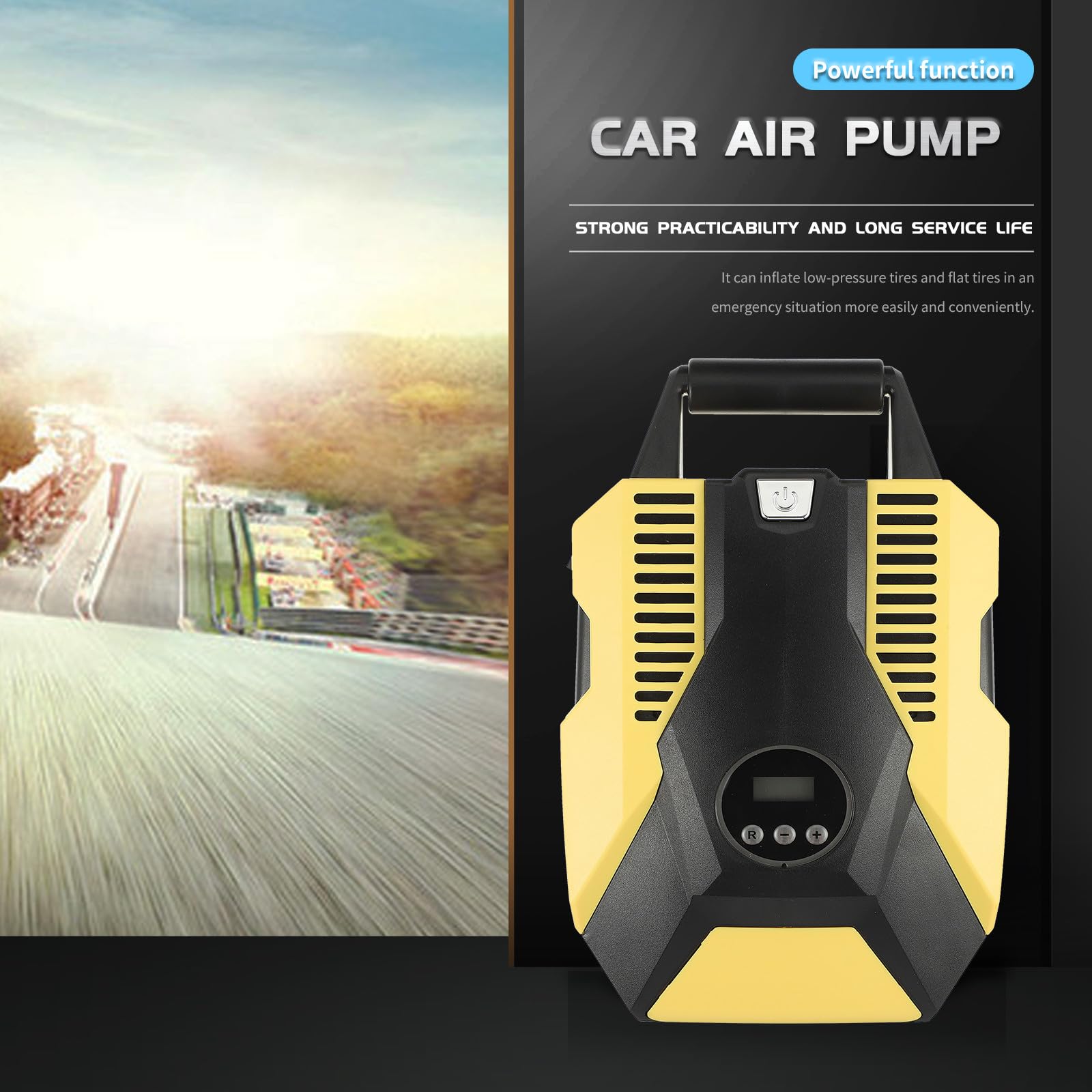 Hemobllo Inflador Portátil de Neumáticos para Mantener Presión Estable 12v para Coche con Pantalla Digital, Función de Parada Automática y Material Abs Resistente