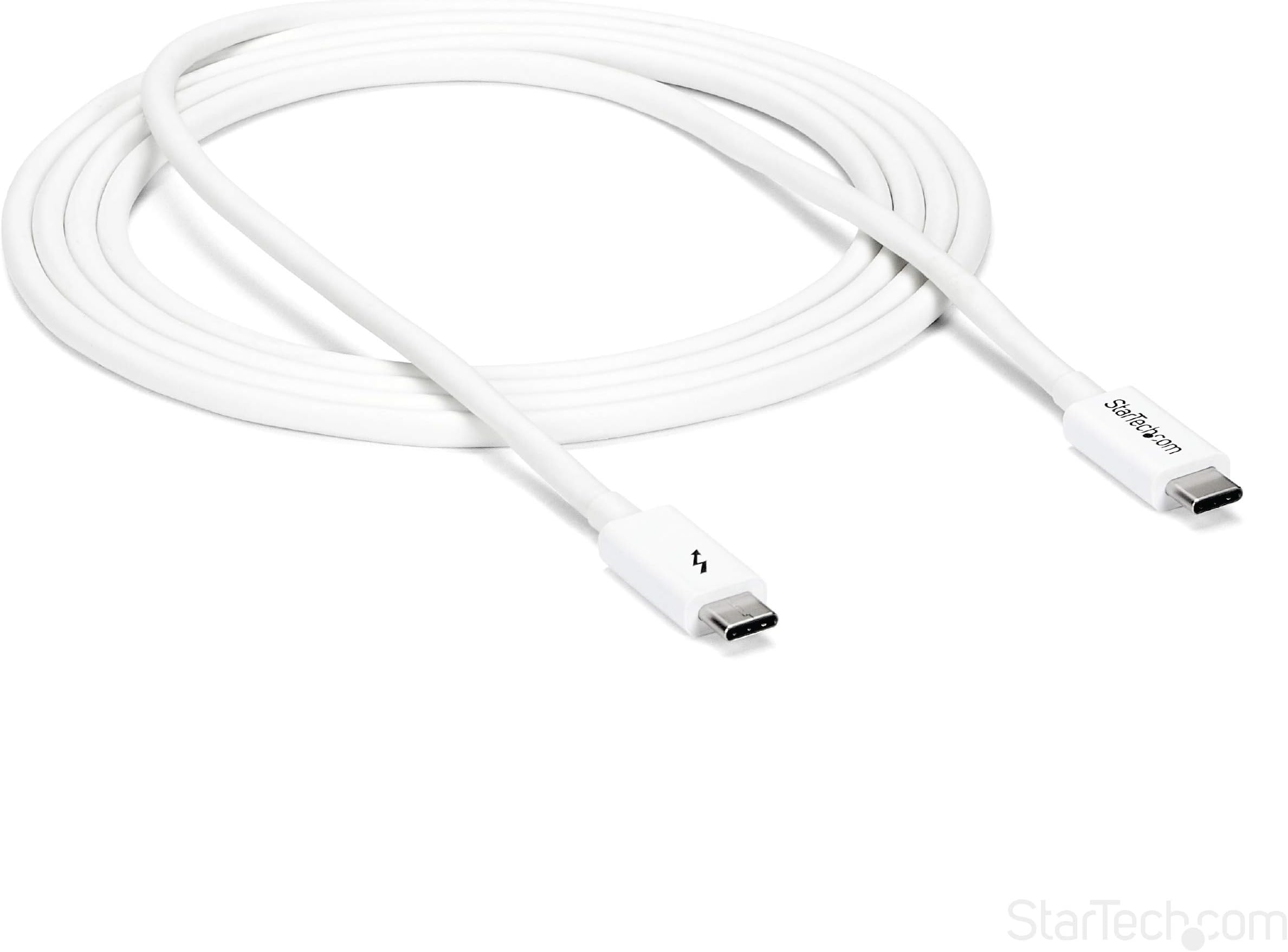 StarTech.com 6.6ft (2m) Passive Thunderbolt 3 Cable, 20Gbps, 100W PD, 4K Video, Thunderbolt Cable, Compatible with USB4/DP Alt Mode, Thunderbolt 4, USB 3.2/Type-C (TBLT3MM2MW)