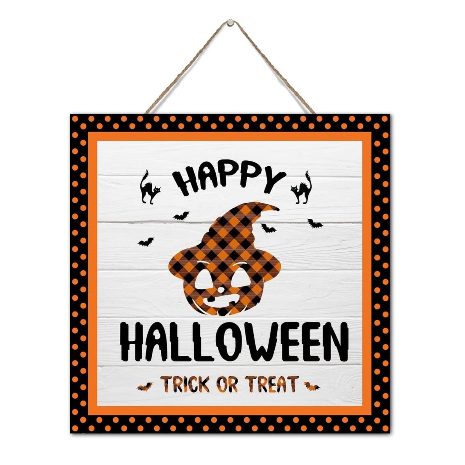 Panneau en bois Halloween pour une entrée accueillante et terrifiante de 30 cm