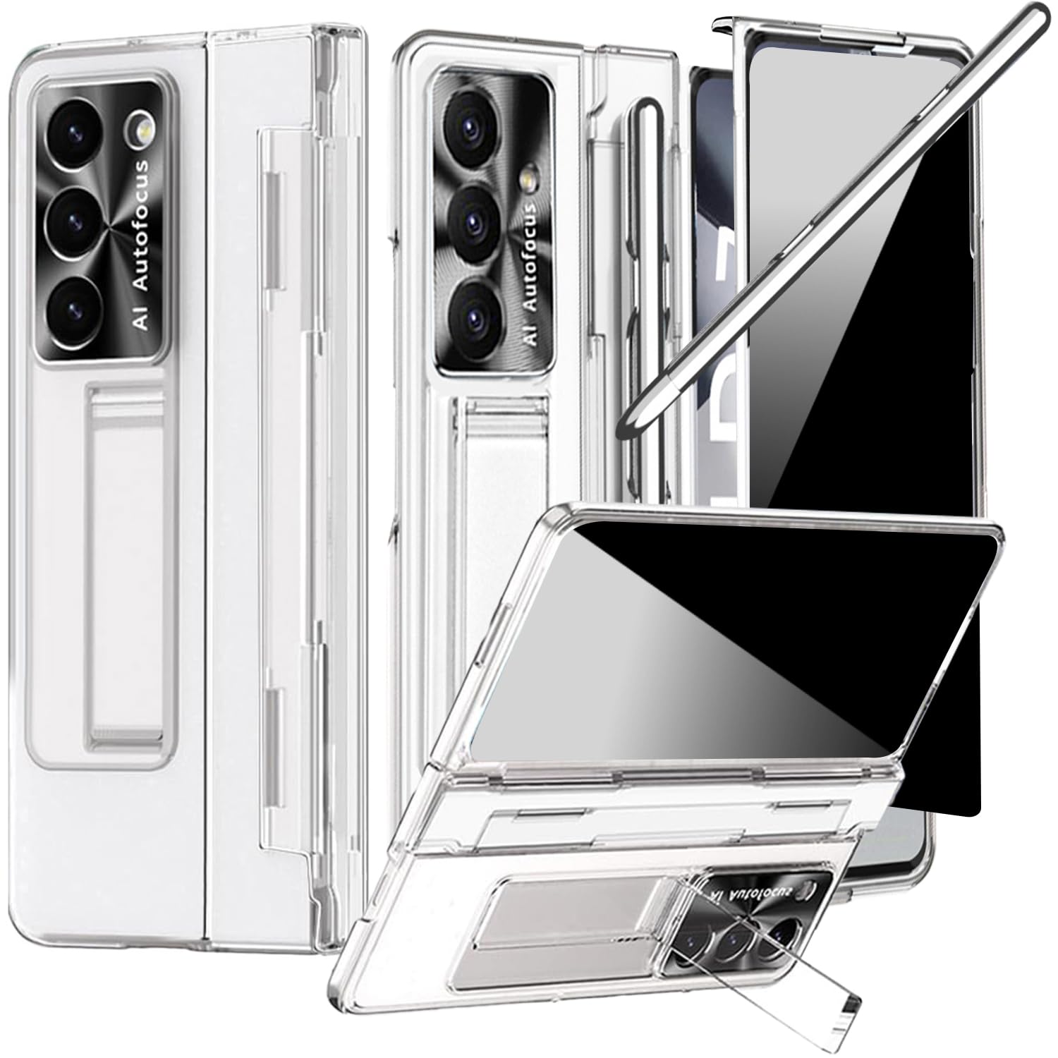 Coque Samsung Z Fold 7 transparente avec stylet et protège-charnière NINKI - 8