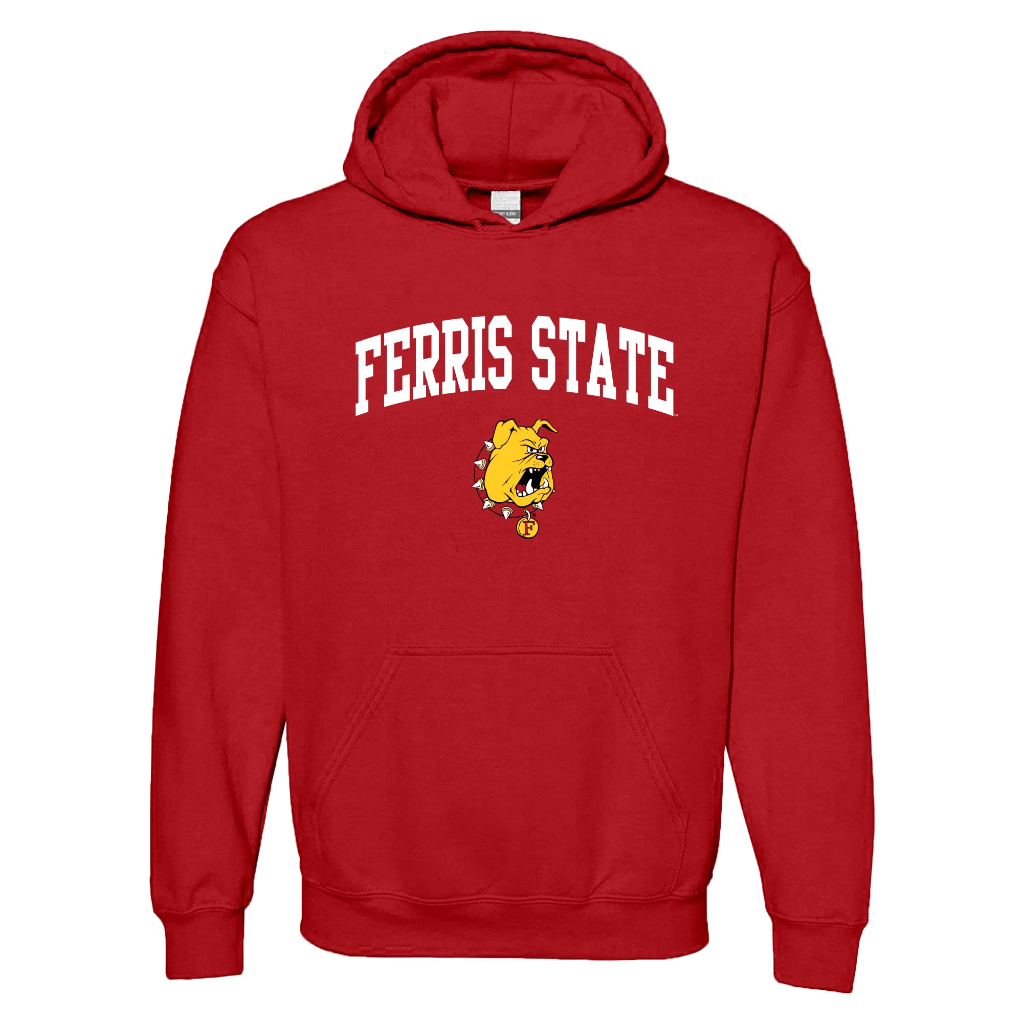 NCAA Officially Licensed College - University Team Color Arch Logo Hoodie, Ferris State Bulldogs Red, XXL โ image 1