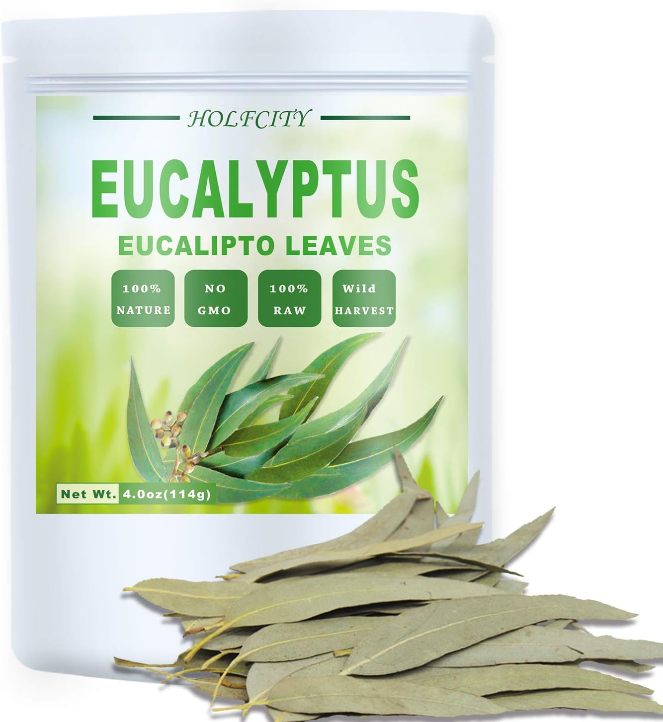 Whole Eucalyptus Leaves, Natural Eucalyptus Herb Leaves, 114g (4.0 oz)