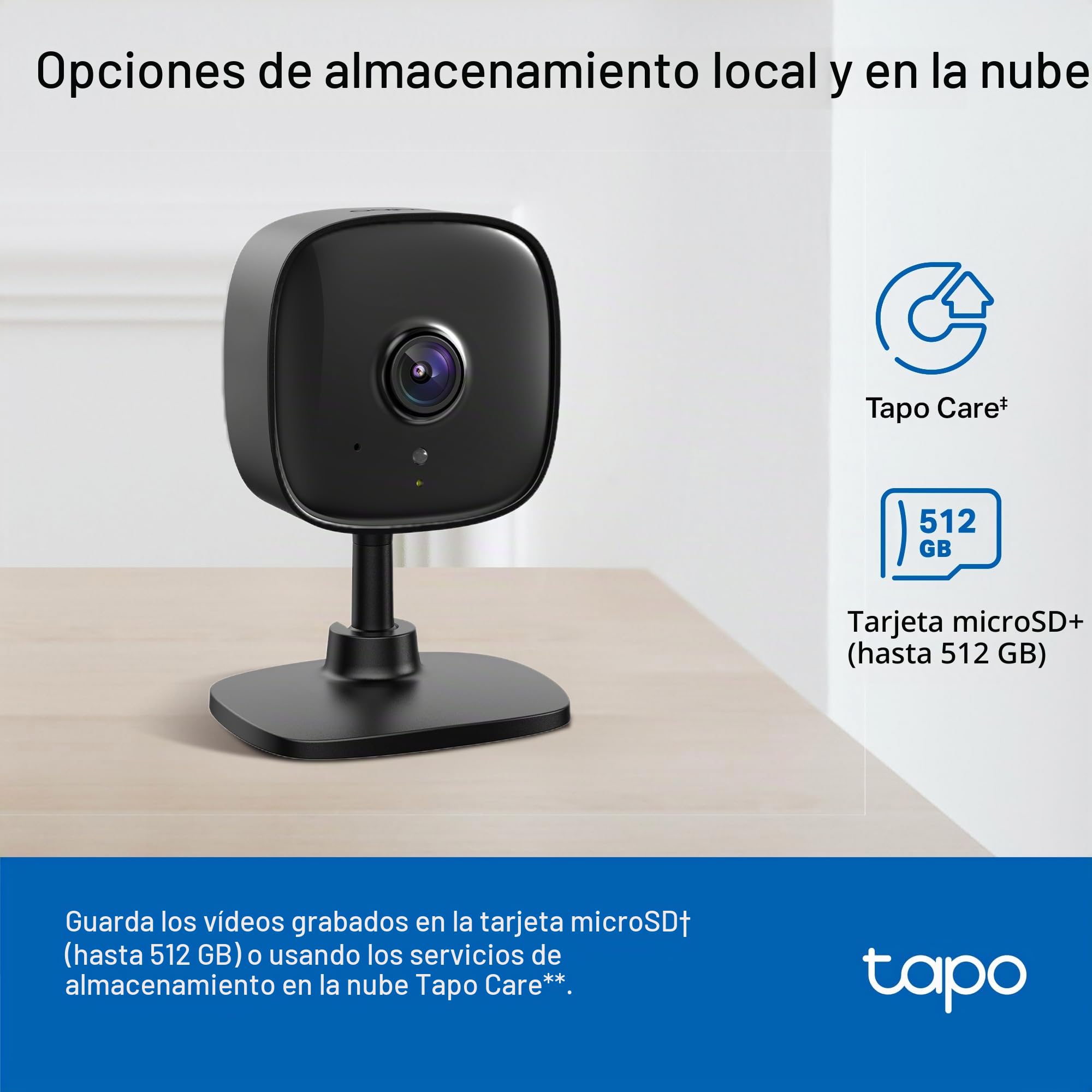 Tapo by TP-Link 1080P Cámara de Seguridad Interior para Monitor de bebé, cámara de Mascotas con detección de Movimiento, Audio bidireccional, visión Nocturna, Almacenamiento en la Nube y Tarjeta SD,