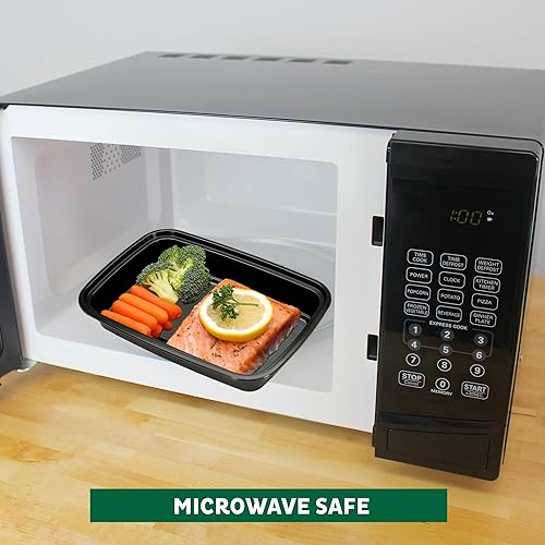 Miniatura 6 de Freshware - Contenedores de comida tipo Bento de 1 compartimento y con tapas, sin BPA, cajas aptas para microondaslavavajillascongelador, 28 oz, 15