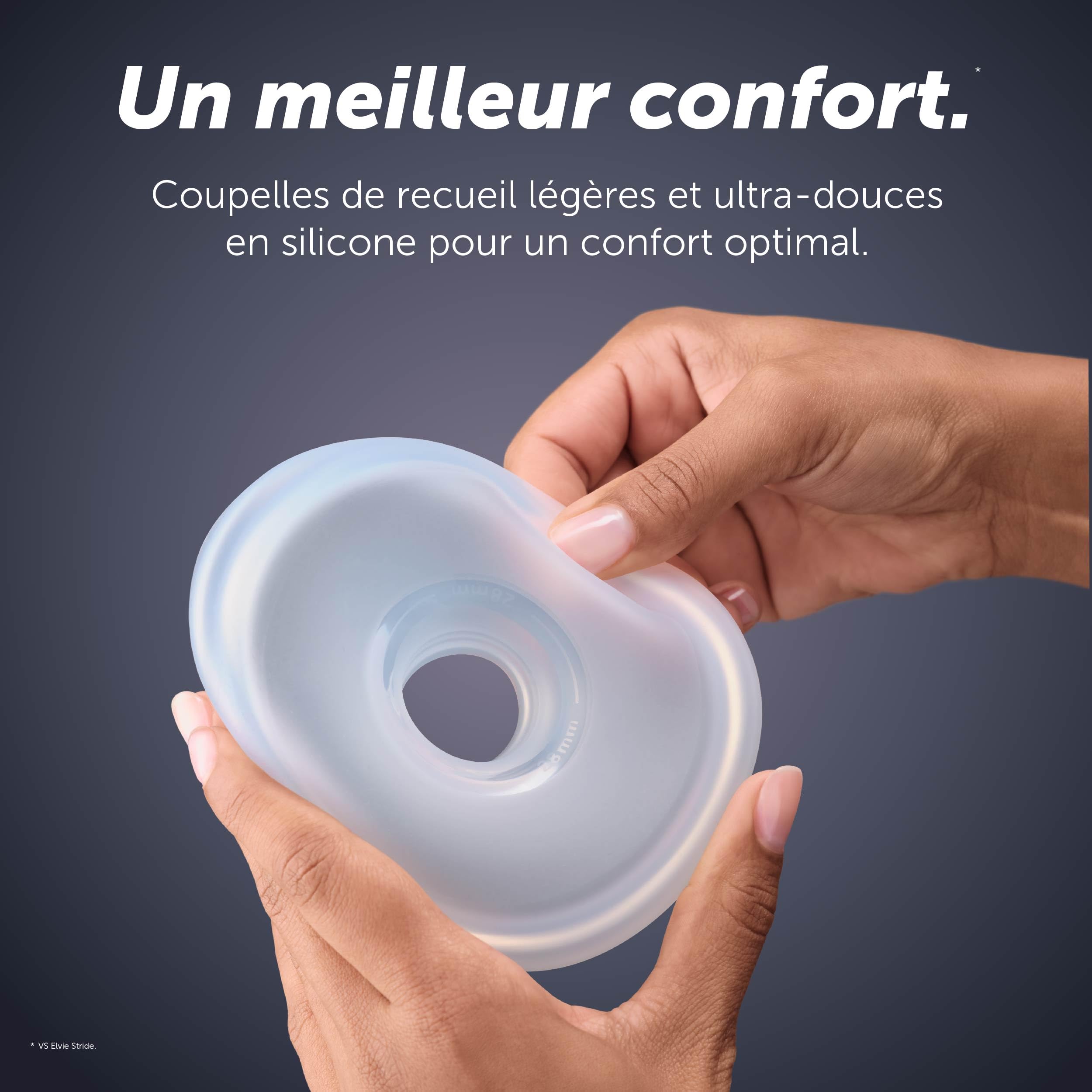 Elvie Stride 2 | Tire-lait électrique double avec tour de cou- Tire-lait autonome - Tire-lait portable - Essentiels pour les nouveau-nés