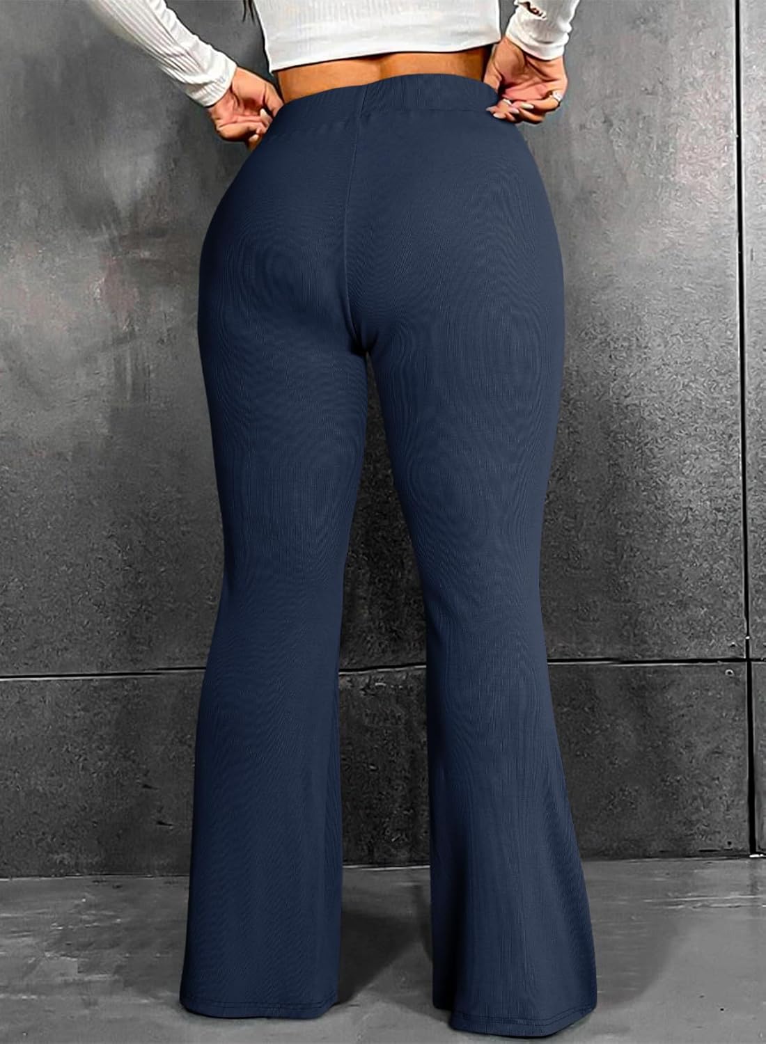 Eytino Plus Size Leggings for Women Elastic High Waisted Crossover Flare Pants Lounge Trousers(1X-5X) - Image 2