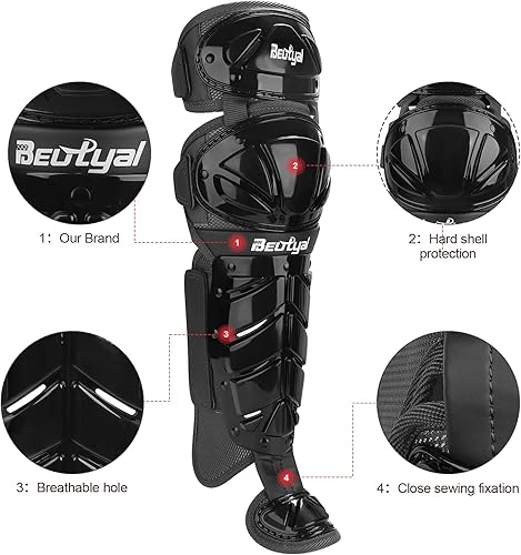 Miniatura 3 de Baseball Softball Catcher Leg Guards Shin Guards for Youth Adult