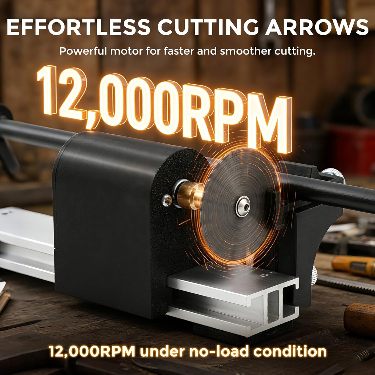 Bonvoisin Arrow Saw Cutter Electric Archery Tools Arrow Cutter Carbon Arrows Kit with 5 Saw Blades for Adjustable Length Arrow Shaft DIY