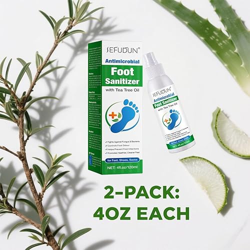 Miniatura 7 de Spray de aceite de árbol de té para pies para control especial del aroma y alivio de la picazón, ambientador natural de pies y zapatos, secado
