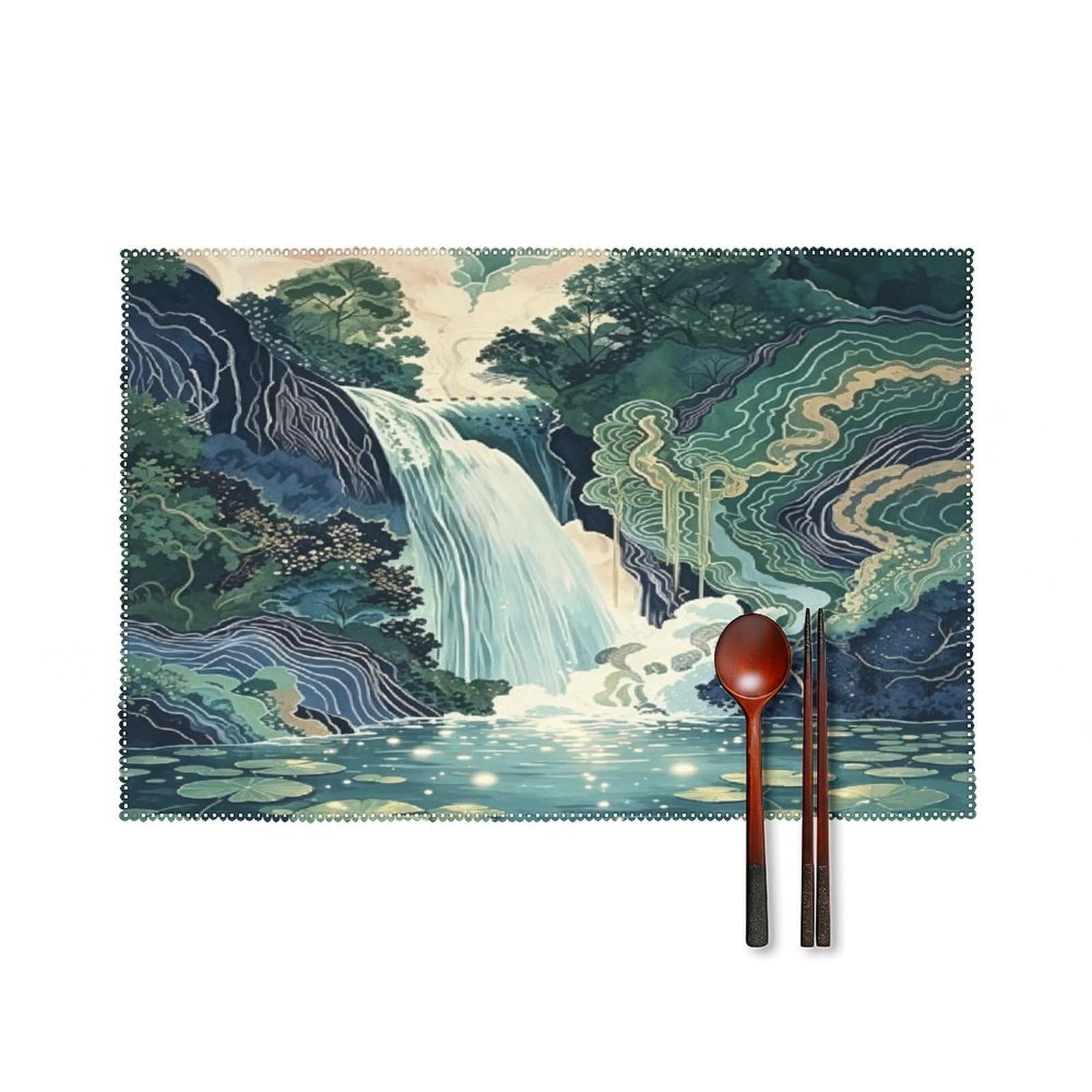 Fekiloot Style Waterfall Placemats Set Of 6,Table Mat