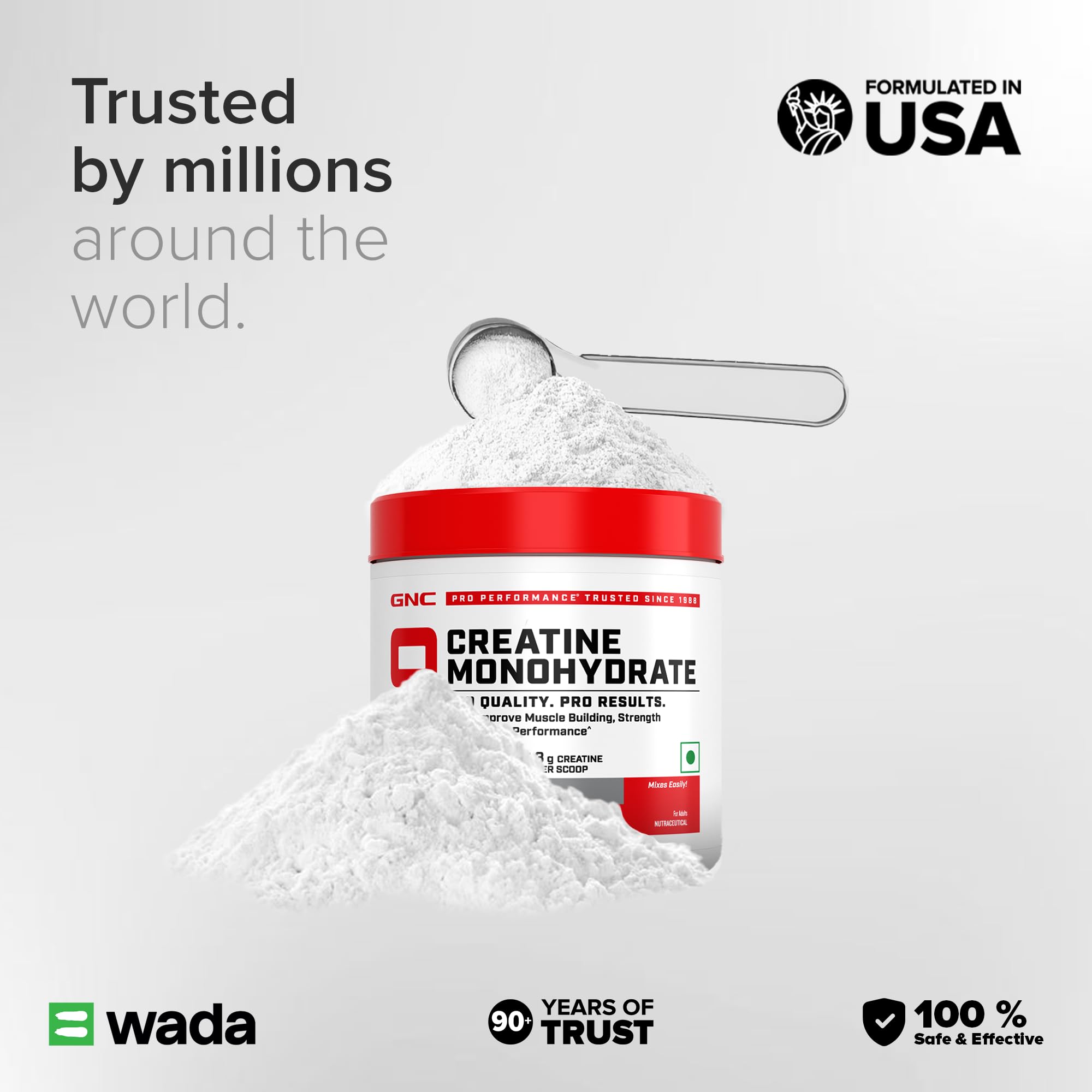 GNC Pro Performance Creatine Monohydrate with Black shaker - 3000mg Creatine Per Scoop | Micronized for Faster Absorption | Boosts Energy, Muscle Volume & Performance | Gluten-Free | Unflavored | 100gm — Amazon image 12