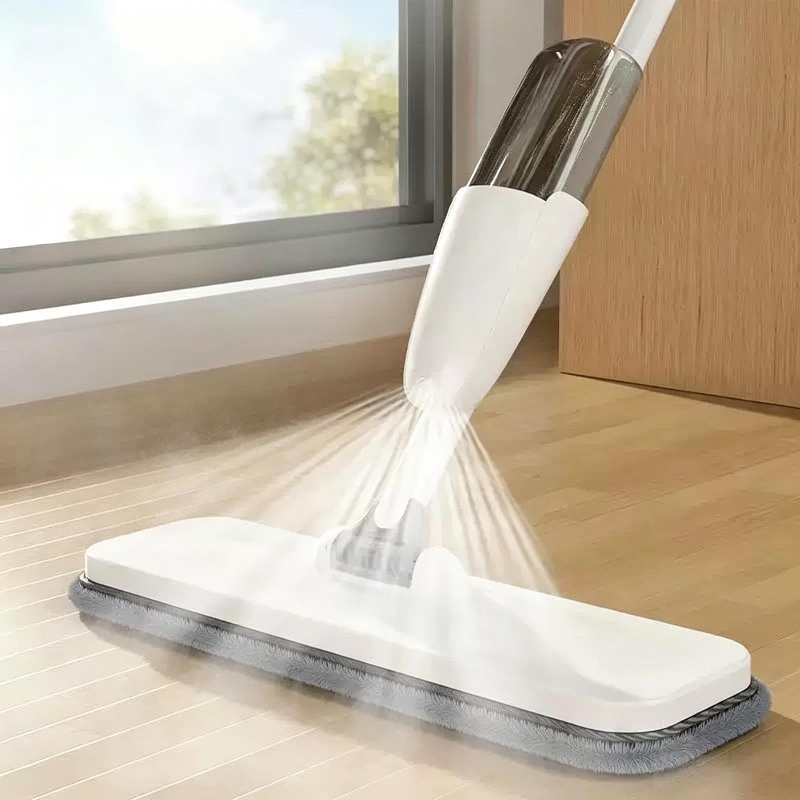 Mopa con Spray Húmeda Limpieza Giratoria en Seco y Húmedo para Madera