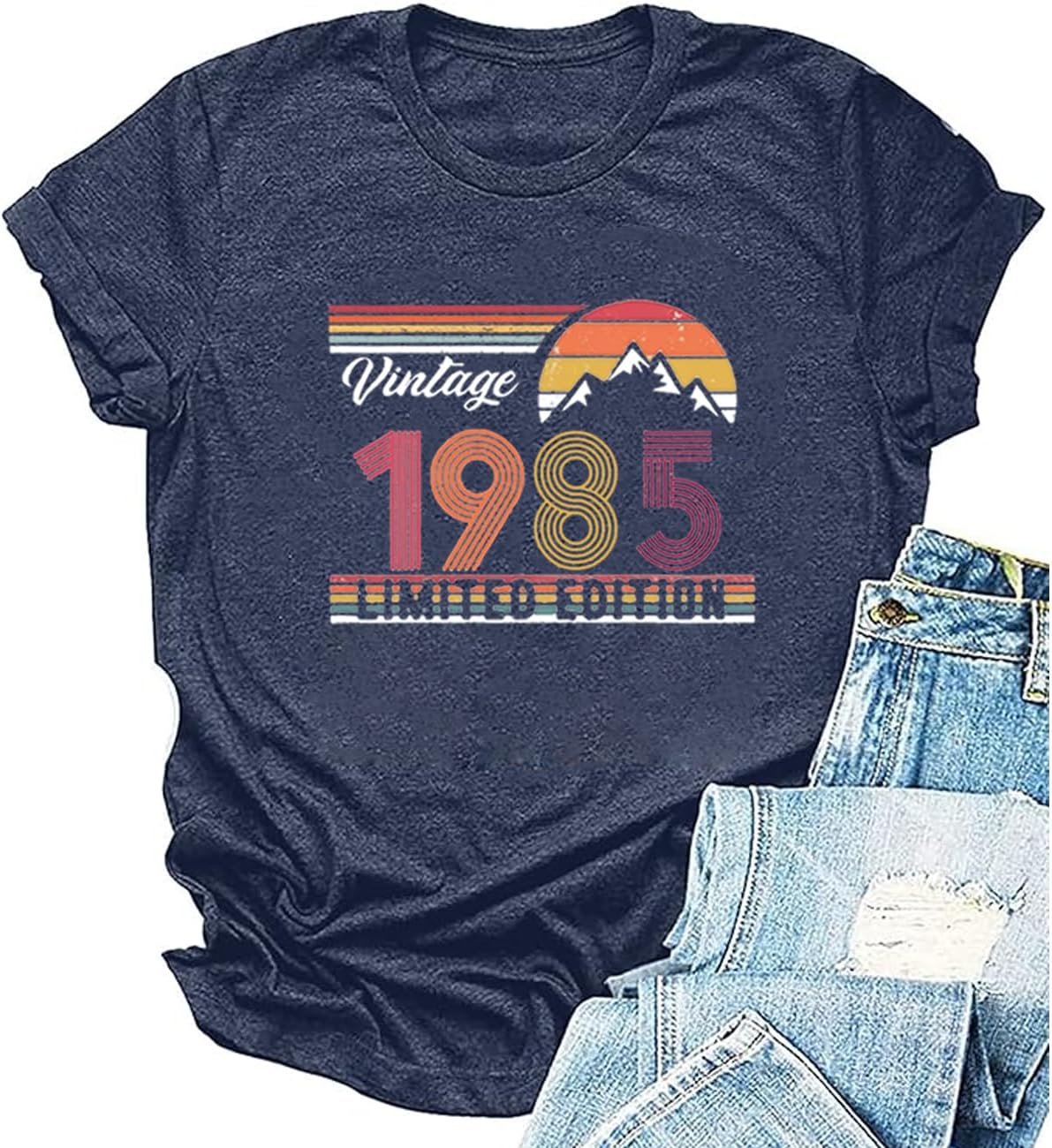 40th Birthday Shirts for Women Vintage Graphic Tees Birthday Party Gift Letter Print Short Sleeve T-Shirt Tops