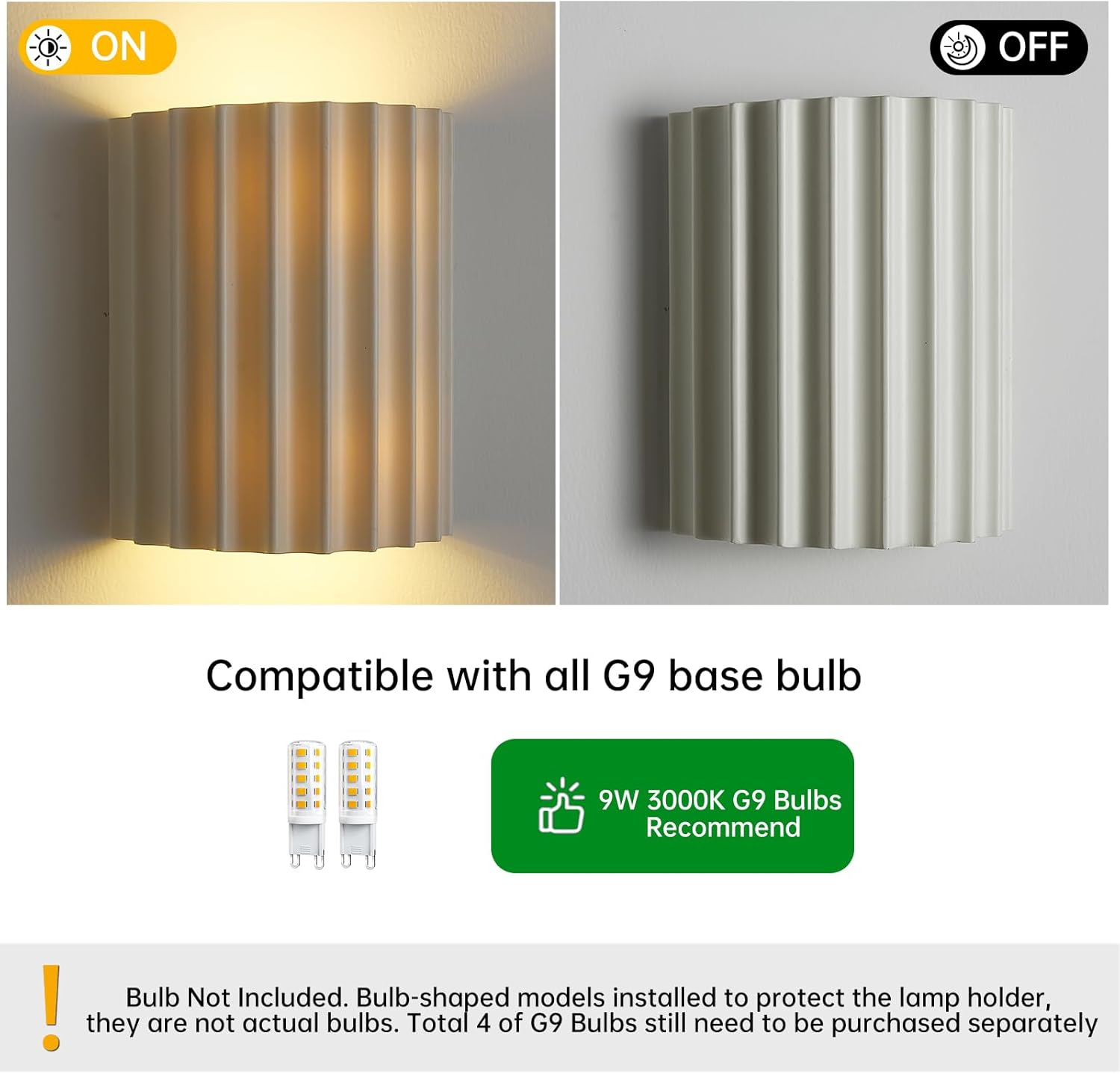 White Resin Modern LED Wall Sconces Wall Lighting Set of 2, Indoor Hardwired Wall Mount Light Fixtures Lamp Up and Down for Living Room Bedroom Hallway Dining Room