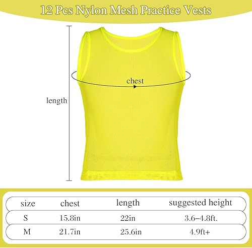 Miniatura 2 de Sintege 12 piezas de fútbol Pinnies de baloncesto Jersey de práctica en equipo Chalecos de malla de nailon Scrimmage para jóvenes niños deportes