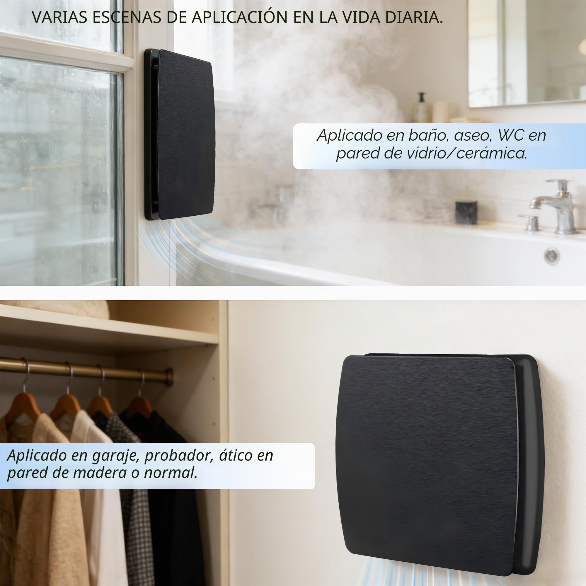Extractor de Aire 100mm, Ventilador de baño de 95 m³/h, Ventilador Silencioso con Trampilla de Reflujo, Cable UE de 1m para Baño, Inodoro, Cocina - Aluminio Cepillado | 95 m³/h, ventilador silencioso para baño, con válvula antirretorno, cable de alimentac
