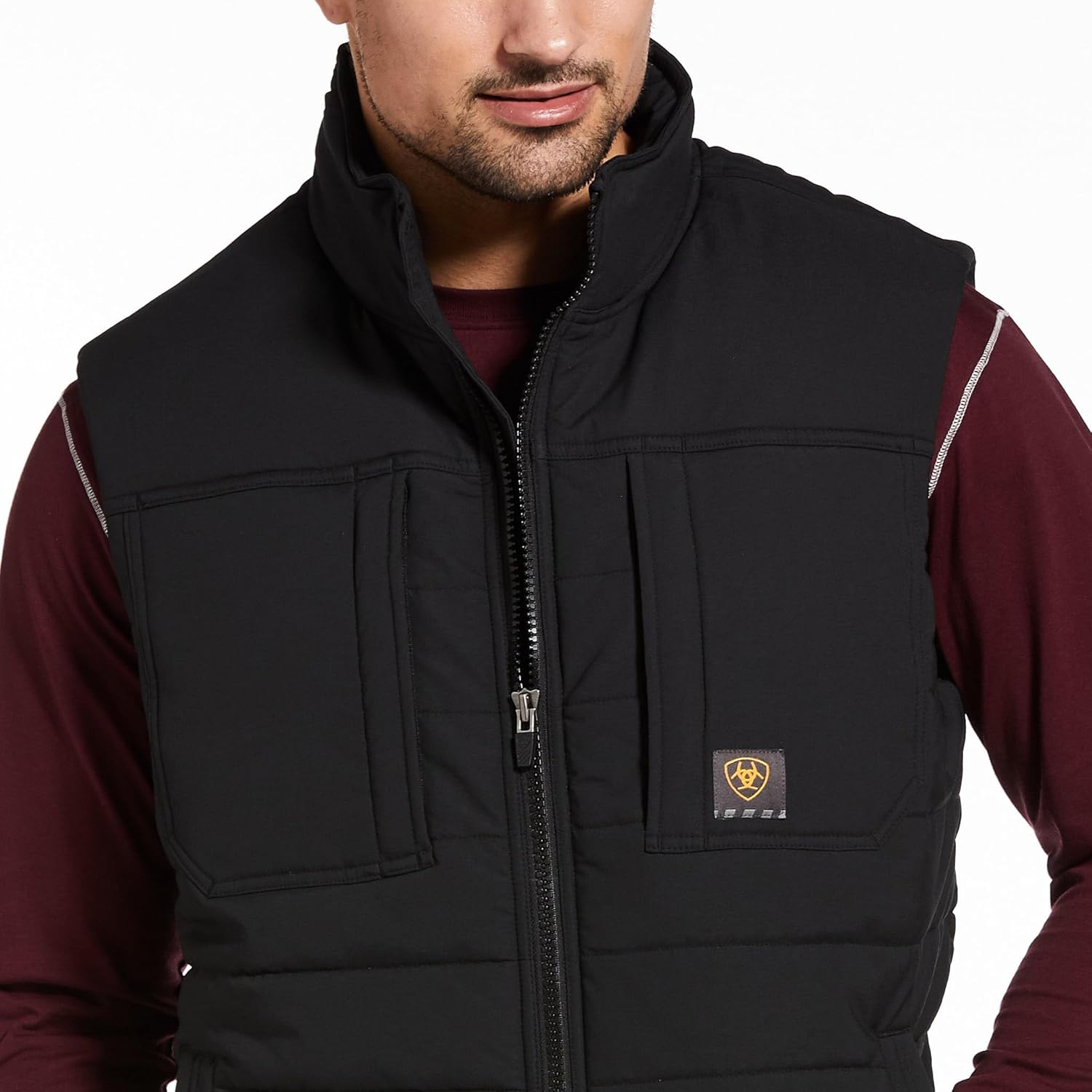 ARIAT Mens Rebar Valiant Stretch Canvas Water Resistant Insulated Vest - Image 3