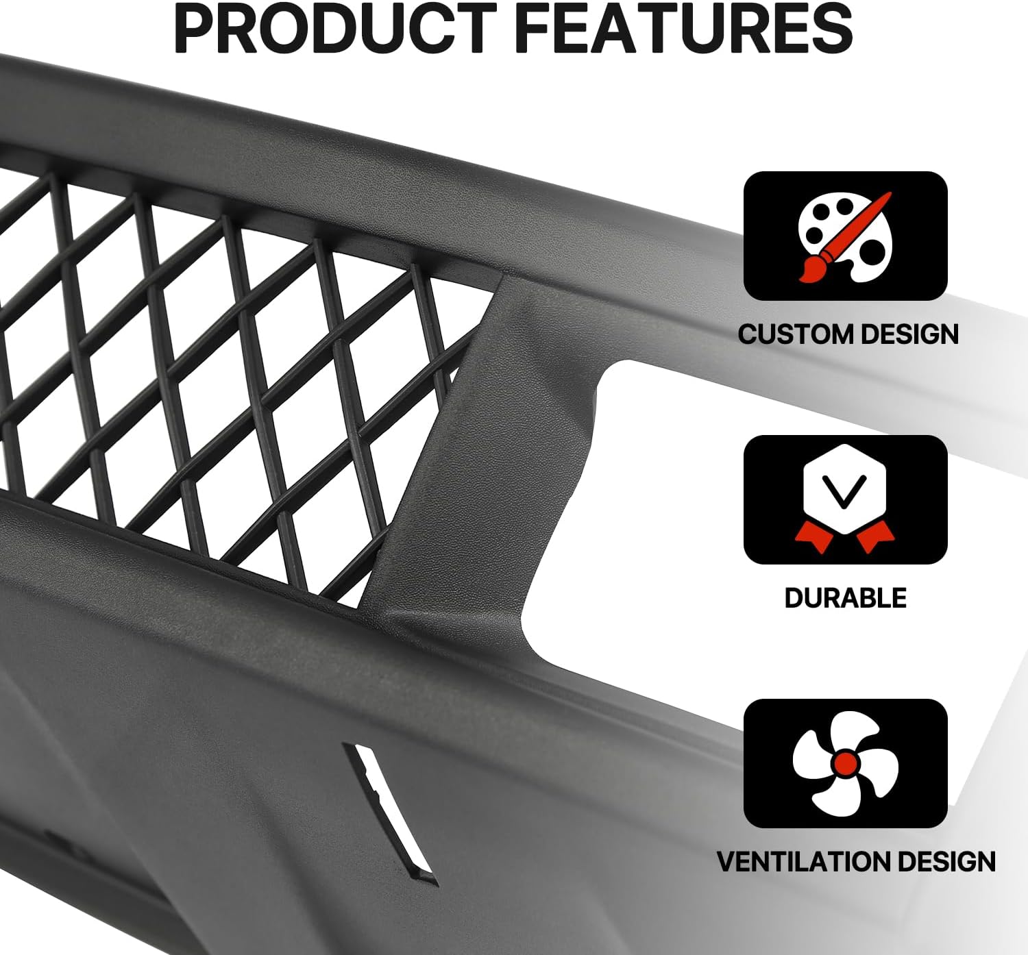 KARPAL Front Bumper Grille Lower Grill Compatible with 2011-2013 Jeep Grand Cherokee Replaces 68078270AB CH1095118
