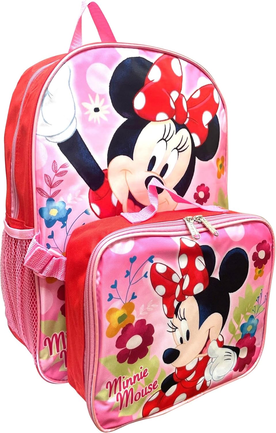 Minnie Mouse Girl's 16" Backpack W/Detachable Lunch Box