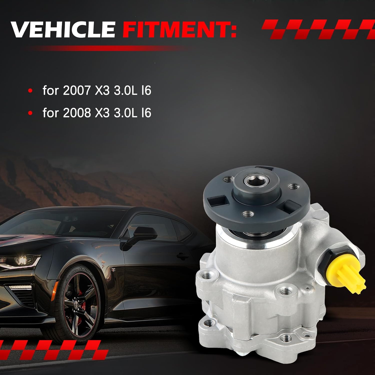 21-353 Power Steering Pump, Fit for 2007-2008 X3 3.0L, Replacement for 21-353 32413428010 32413450590 21353