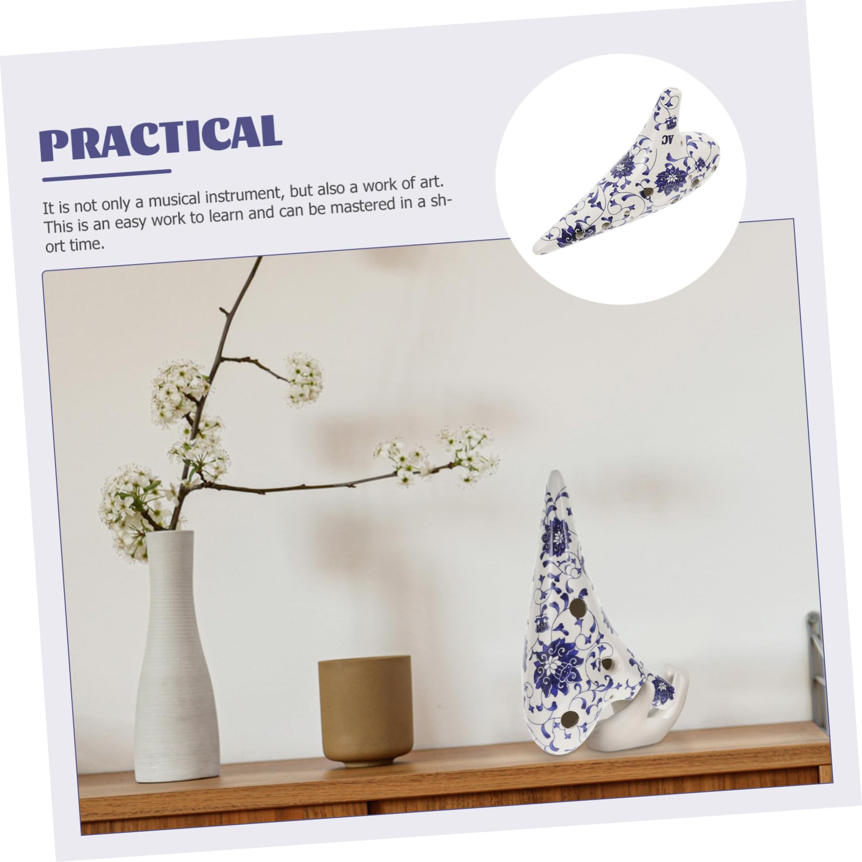 SUPVOX Flauta De Porcelana Pintada Mano Ocarina Para Principiantes Instrumento De Viento Para Tocar Casa Ocarina De Modelado De Bayas